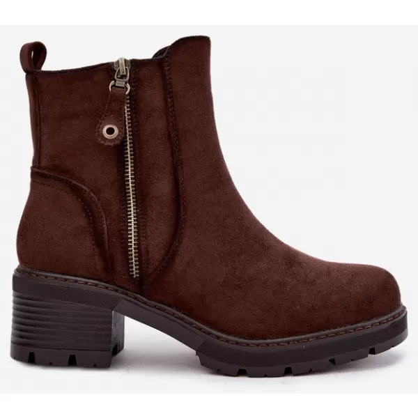  Dámské kotníkové boty S.BARSKI HY62-8101 CHOCOLATE 