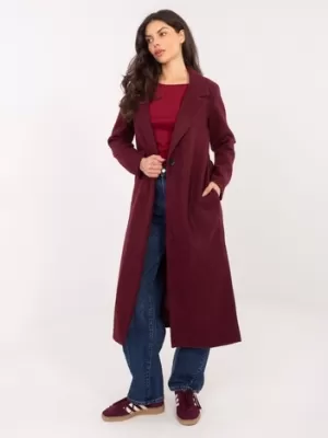 Dámský kabát OCH BELLA TW-PL-BI-5312A.85 BURGUNDY
