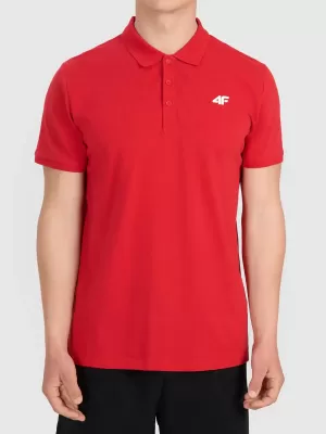 Pánské triko s límečkem 4F 4FWMM00TPTSM0771 RED