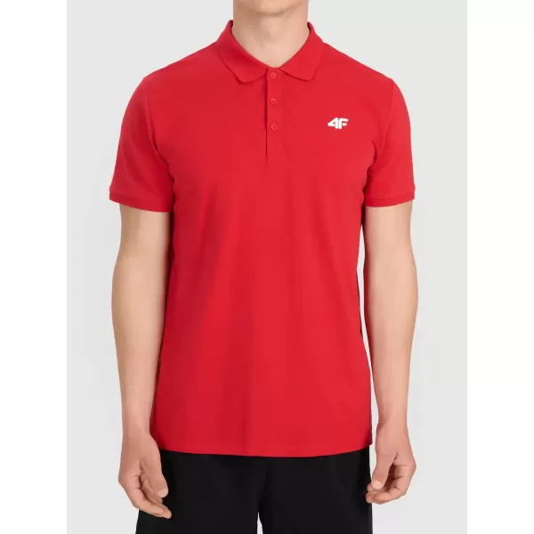  Pánské triko s límečkem 4F 4FWMM00TPTSM0771 RED 
