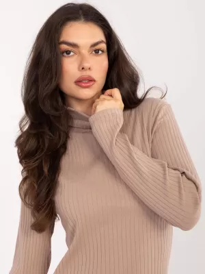 Dámské šaty RUE PARIS RV-SK-A1048.83 DARK BEIGE