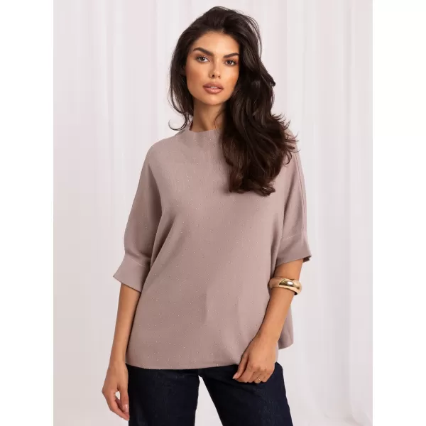  Dámský svetr ITALY MODA IR-SW-BWC6617.75 DARK BEIGE 