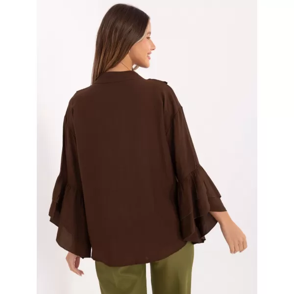  Dámská košile RUE PARIS MI-KS-32330.05P BROWN 
