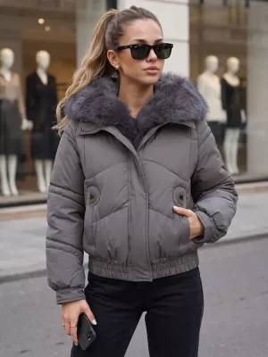 Dámská bunda DSTREET TMAVĚ ŠEDÁ