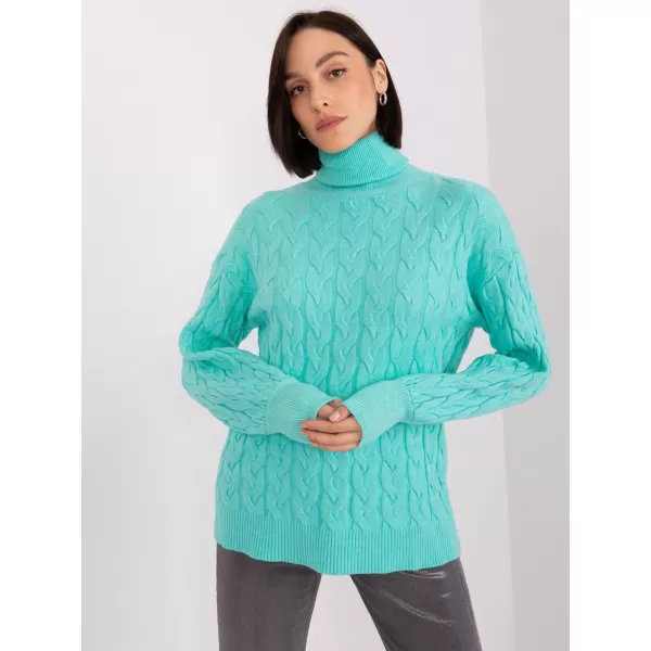  Dámský pletený rolák WOOL FASHION ITALIA AT-SW-2348.88 MINT 