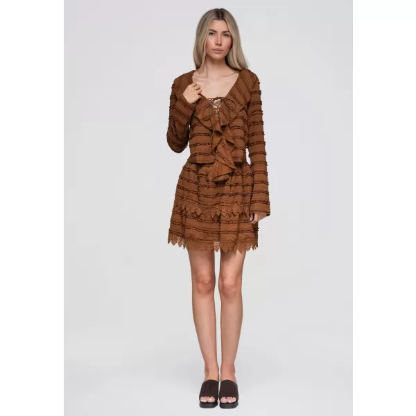  Dámská blůza OMBRE OW-TS-E0067 LIGHT BROWN 