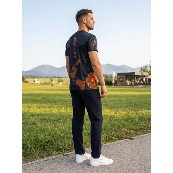  Pánské volnočasové triko premium ALTISPORT VOJ/ALM130TR06 ČERNÁ-ORANŽOVÁ 