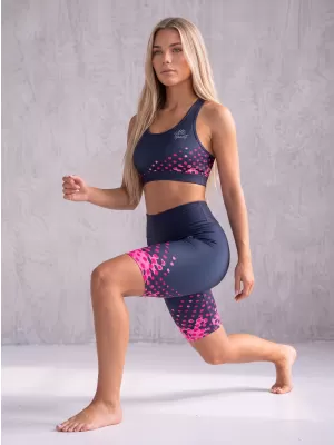 Dámské legíny nad kolena premium (nové velikosti) ALTISPORT VOJ/ALW109LEG06 RŮŽOVO-ČERNÁ