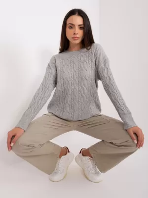 Dámský svetr WOOL FASHION ITALIA AT-SW-2335-1.68P GRAY