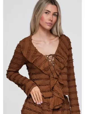 Dámská blůza OMBRE OW-TS-E0067 LIGHT BROWN