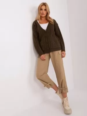 Dámský svetr WOOL FASHION ITALIA AT-SW-2358.31 KHAKI
