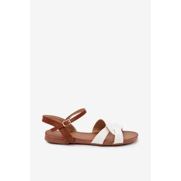  Dámské sandály S.BARSKI KV51-022 BROWN/WHITE 