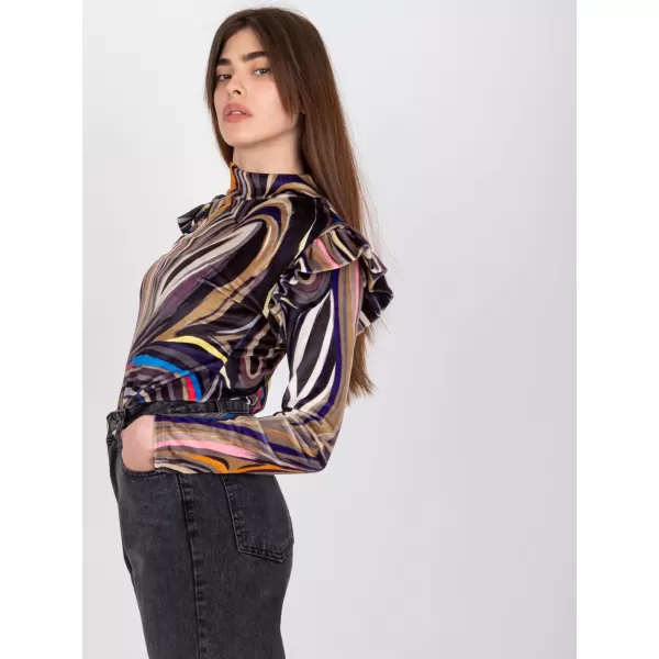  Dámská halenka ITALY MODA DHJ-BZ-6533C.90 BLACK AND BEIGE 