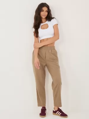 Dámské kalhoty RUE PARIS RV-SP-A1311.60 DARK BEIGE