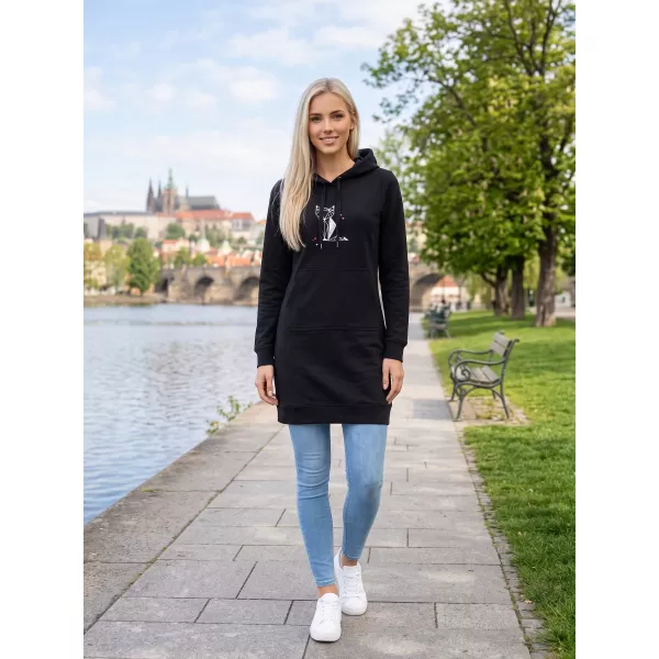 Dámská prodloužená mikina ALTISPORT ALW091419 ČERNORŮŽOVÁ 