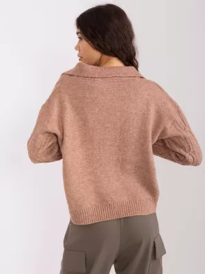 Dámský svetr WOOL FASHION ITALIA AT-SW-2349-2.96 BROWN