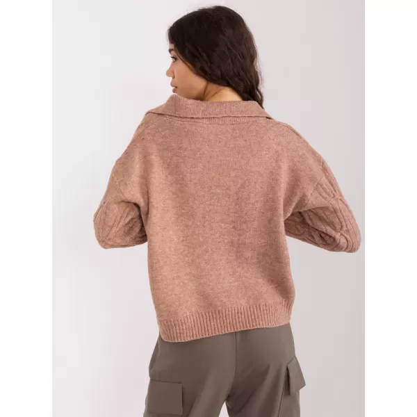  Dámský svetr WOOL FASHION ITALIA AT-SW-2349-2.96 BROWN 