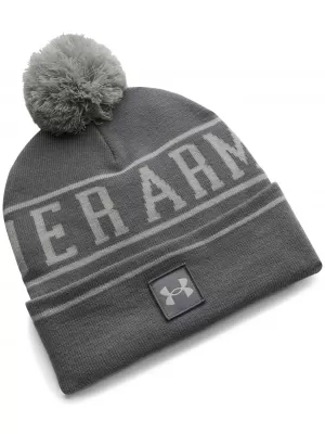 Pánská čepice UNDER ARMOUR M HALFTIME POM BEANIE 1386634-709 ZELENÁ