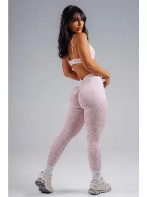 Medium support sportovní podprsenka s leopardím vzorem NEBBIA PRIMAL 854 PINK LEOPARD