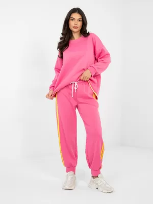 Dámská tepláková souprava RUE PARIS IT-KMPL-22216.75 DARK PINK