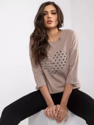 Dámská halenka RELEVANCE RV-BZ-0229.13P DARK BEIGE