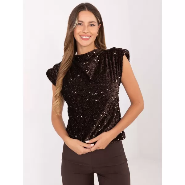  Dámská halenka ITALY MODA IT-BZ-20052.96 DARK BROWN 