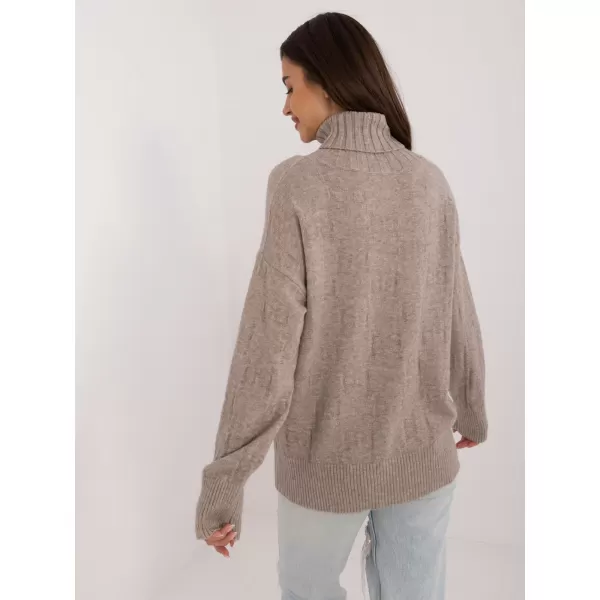  Dámský svetr WOOL FASHION ITALIA AT-SW-2342-1.35 DARK BEIGE 