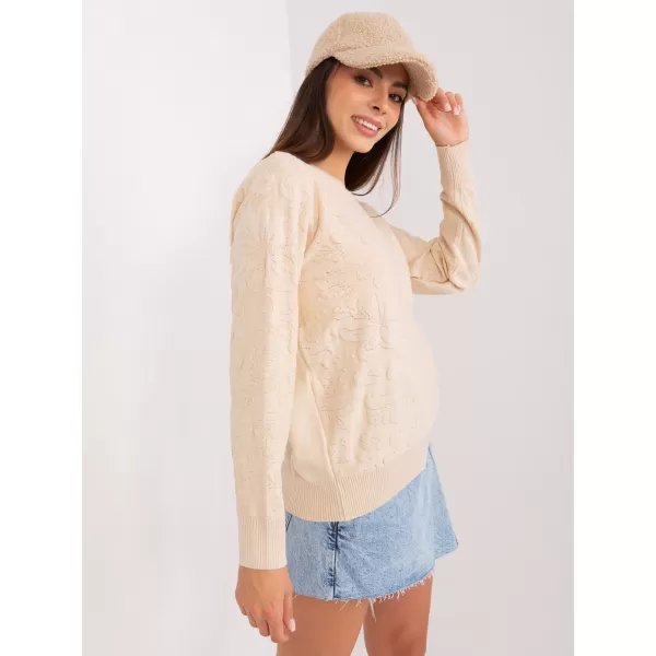  Dámský svetr WOOL FASHION ITALIA AT-SW-2231A.00P LIGHT BEIGE 