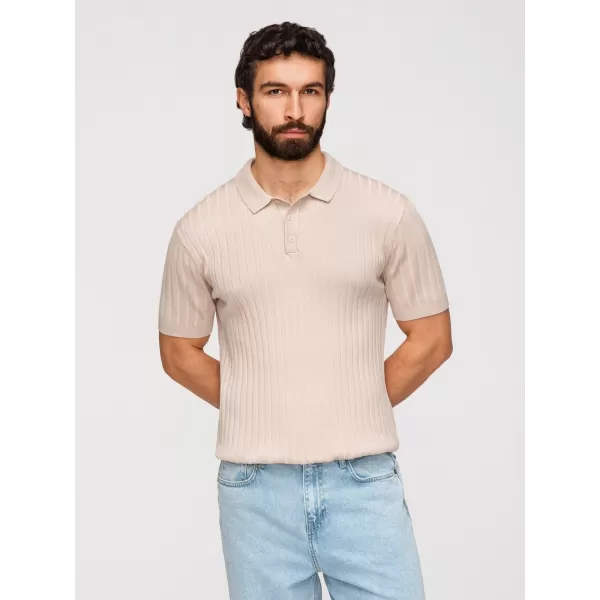  Pánské triko s límečkem OMBRE OM-POSS-0169 BEIGE 