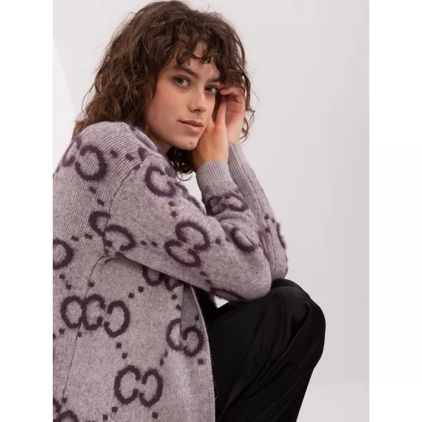  Dámský svetr WOOL FASHION ITALIA AT-SW-23401-A.96 DARK PURPLE 