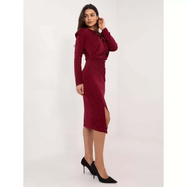 Dámské šaty ITALY MODA DHJ-SK-18206.67 BURGUNDY 