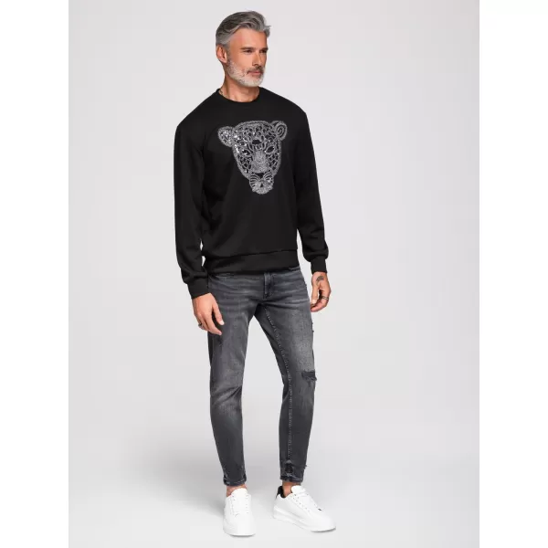  Pánská mikina OMBRE OM-SSNZ-0273 BLACK 