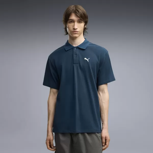  Pánské triko s límečkem PUMA WARDROBE ESS PIQUE RELAXED POLO 62965736 MIDNIGHT PETROL 