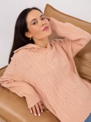 Dámský svetr WOOL FASHION ITALIA AT-SW-2349-2.96 PEACH
