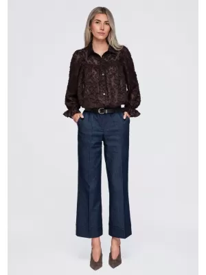 Dámská košile OMBRE OW-SH-E0074 BROWN