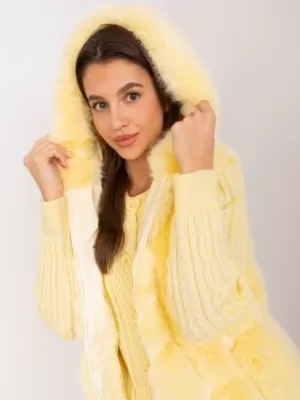 Dámská vesta WOOL FASHION ITALIA AT-KZ-2379.96P BRIGHT YELLOW