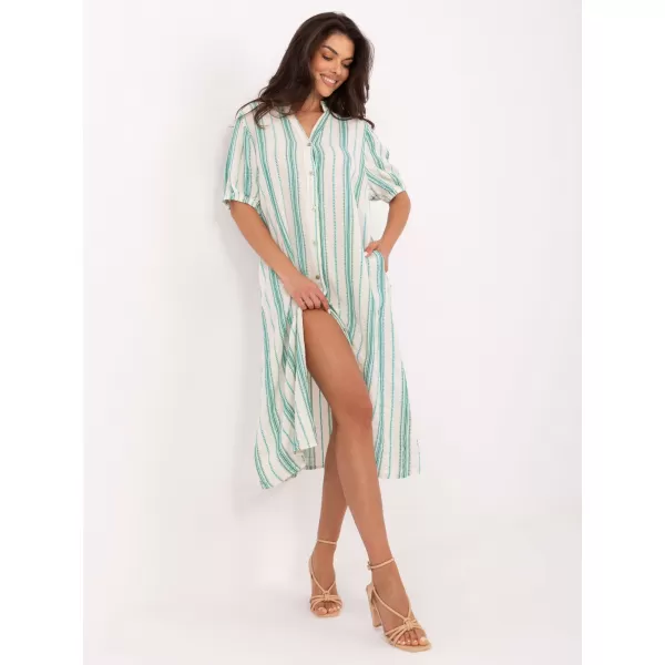  Dámské šaty OCH BELLA TW-SK-BI-2451.84 WHITE-GREEN 