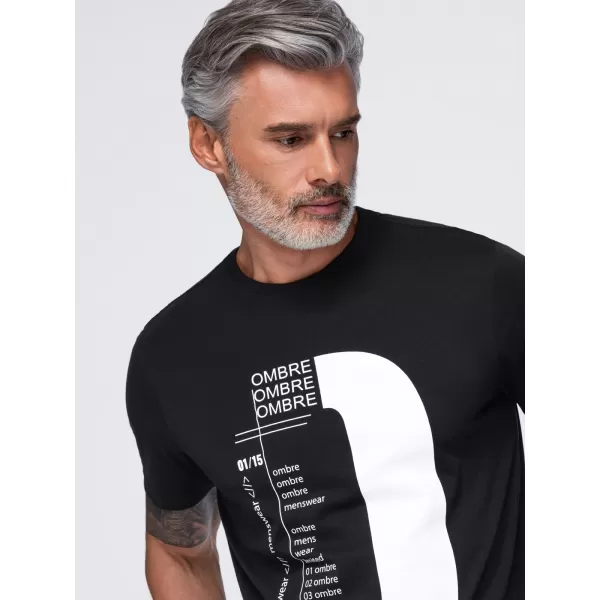  Pánské tričko OMBRE OM-TSPT-0299 BLACK 