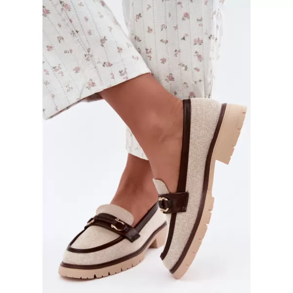  Dámské mokasíny BOTO H8-568 BEIGE-BROWN 
