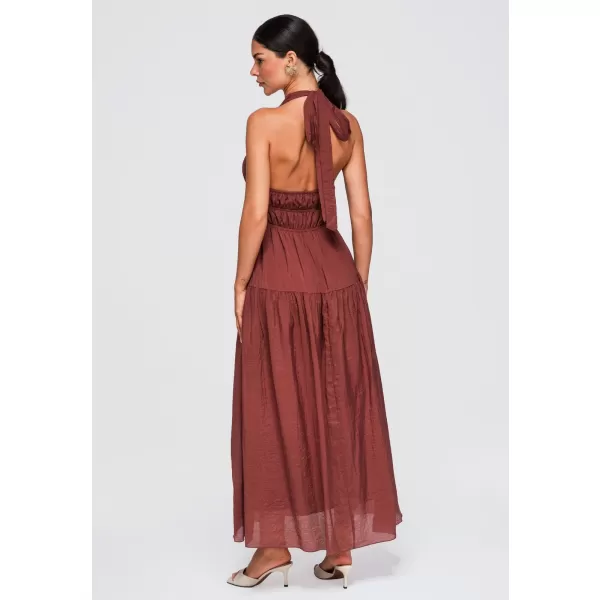  Dámské šaty OMBRE OW-DLR-E0001 BROWN 