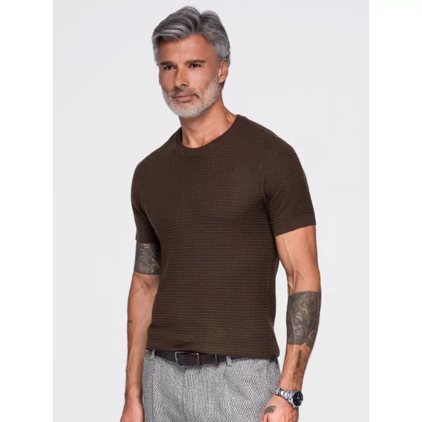  Pánské tričko OMBRE OM-TSCT-0303 BROWN 