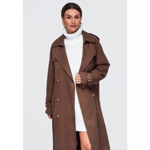  Dámský kabát OMBRE OW-COLC-0121 BROWN 
