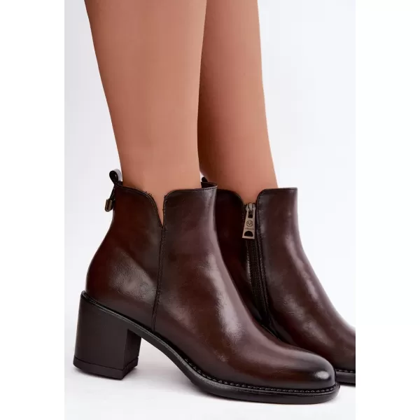  Dámské kotníkové boty VINCEZA 58650 DARK BROWN 