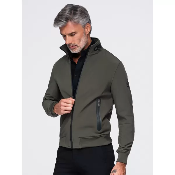  Pánská bunda s kapucí OMBRE OM-JANP-0233 DARK OLIVE 