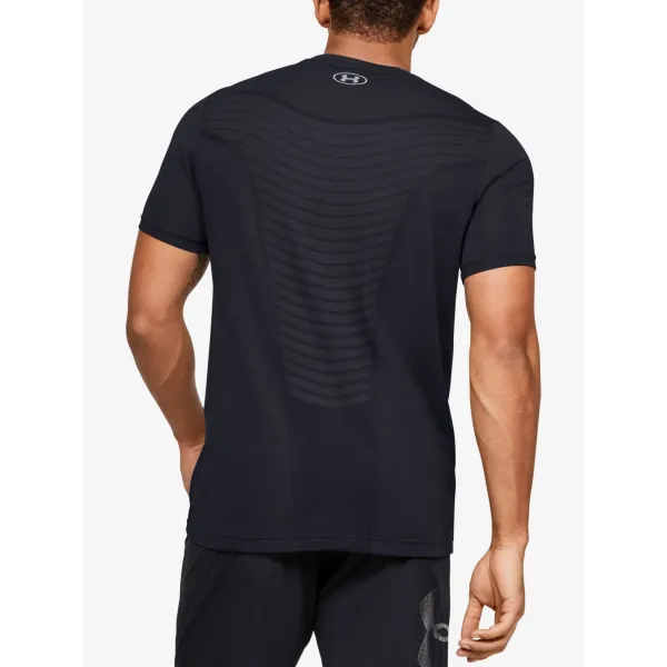  Pánské bezešvé triko UNDER ARMOUR SEAMLESS WAVE SS 1351450-001 ČERNÁ 