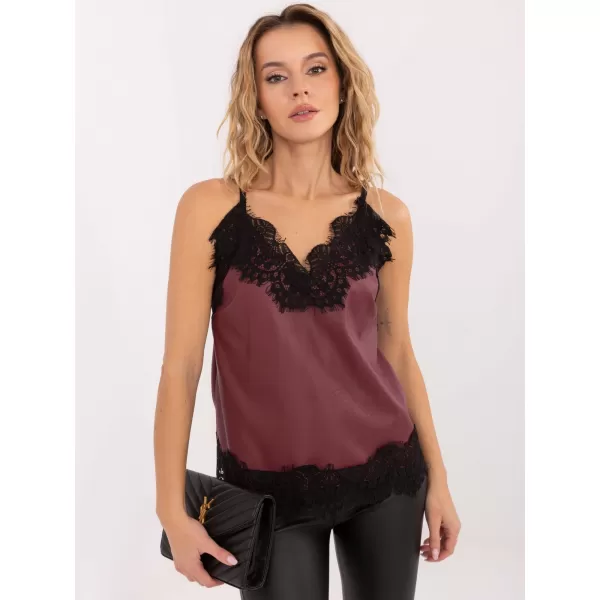  Dámský top RUE PARIS IT-TP-FL9839.89 BURGUNDY 