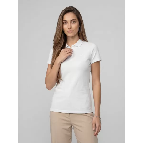  Dámské triko s límečkem 4F 4FWMM00TPTSF0768 WHITE 