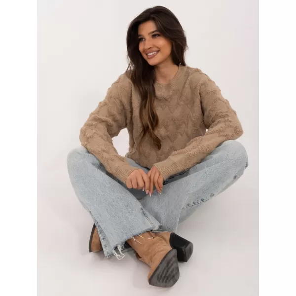  Dámský svetr WOOL FASHION ITALIA AT-SW-2361.61 DARK BEIGE 