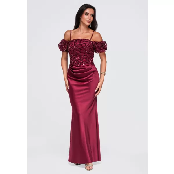  Dámské šaty LARICA LA-OM-DLR409 BURGUNDY 