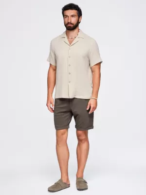 Pánská košile OMBRE OM-SHSS-0223 BEIGE